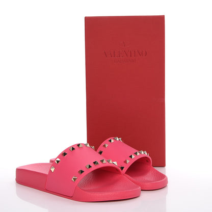 Valentino Garavani Rubber Rockstud Slide Sandals 39 Shadow Pink 11 of 11
