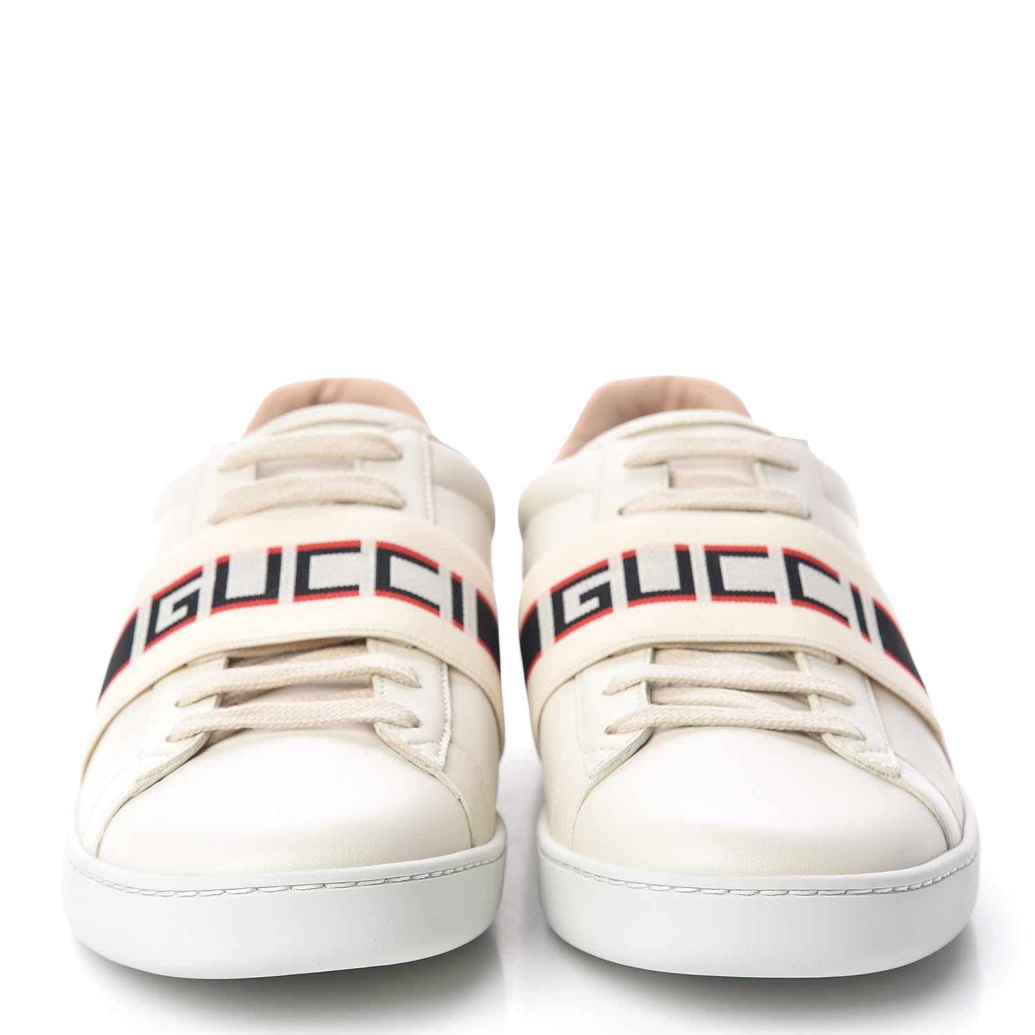 Gucci Calfskin Stripe Womens New Ace Sneakers 40 New Mystic White Ecru Red Flame 2 of 9