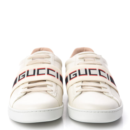 Gucci Calfskin Stripe Womens New Ace Sneakers 40 New Mystic White Ecru Red Flame 2 of 9