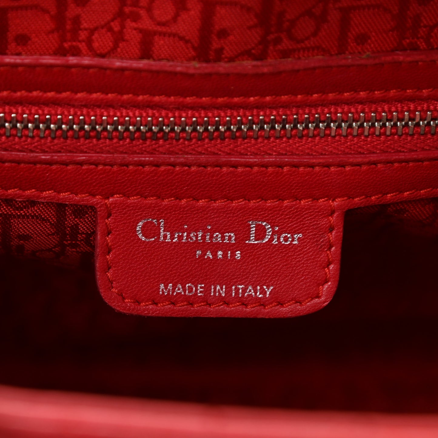 Lambskin Cannage Large Lady Dior Red