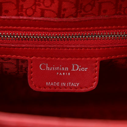 Christian Dior Lambskin Cannage Large Lady Dior Red 5 of 10