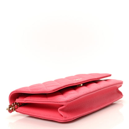 Chanel Caviar Quilted Wallet on Chain WOC Pink 4 of 8