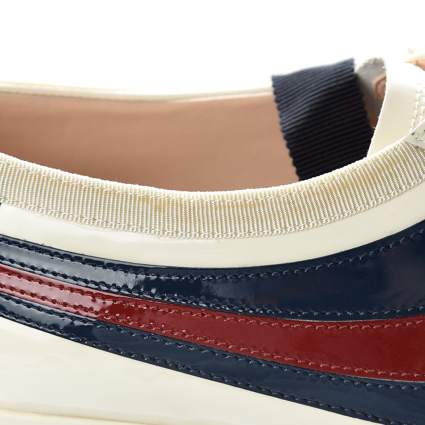 Patent Calfskin Crystal Womens Web Falacer Sneakers 40 White