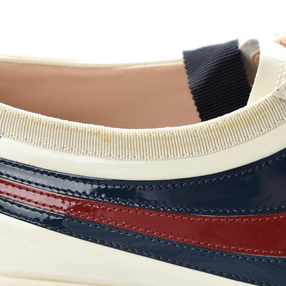 Gucci Patent Calfskin Crystal Womens Web Falacer Sneakers 40 White 12 of 14