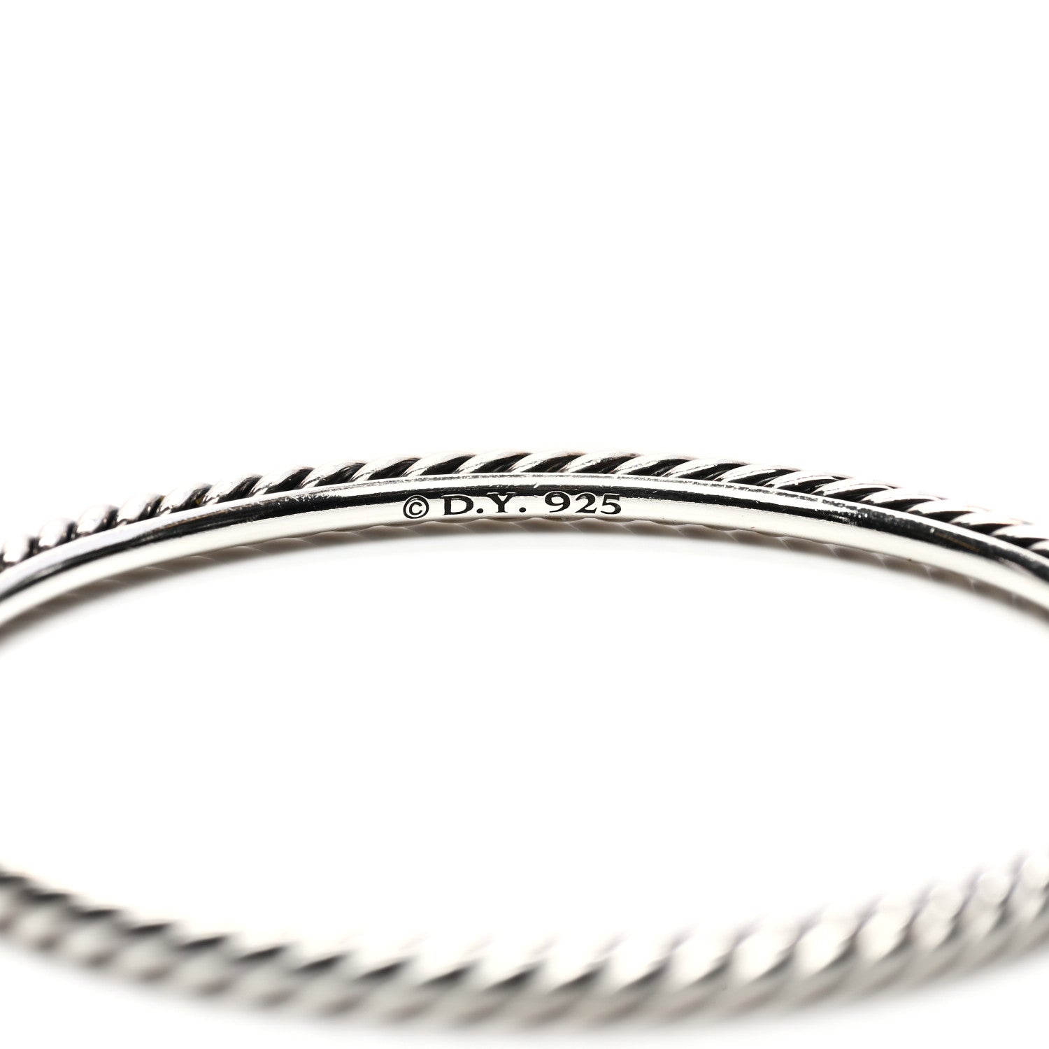 David Yurman Sterling Silver 4mm Cable Classics Bangle Bracelet 3 of 3