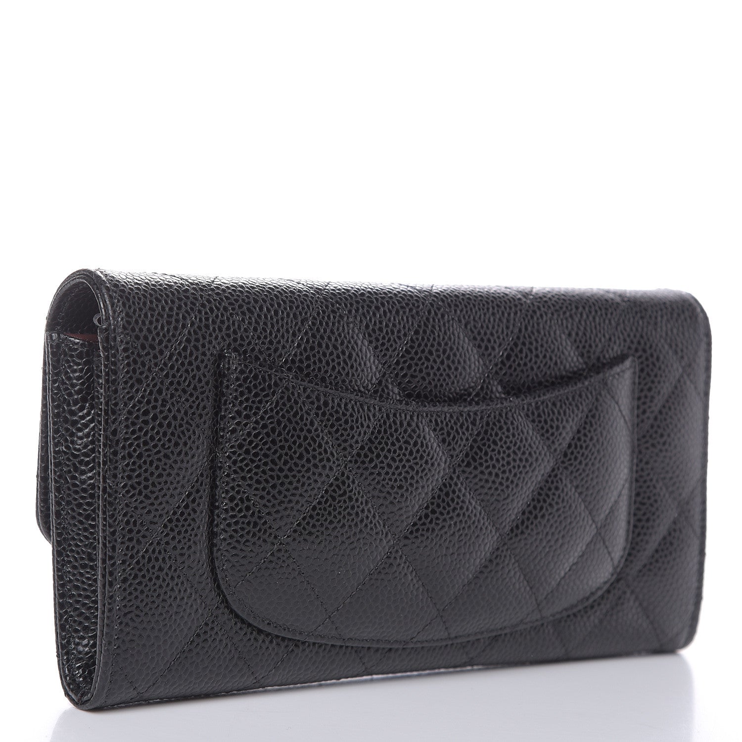 Chanel Caviar Quilted Large Gusset Flap Wallet Black 3 of 9
