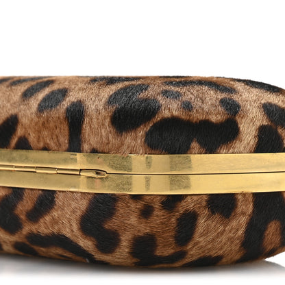 Alexander McQueen Calf Hair Leopard Print Skull Box Clutch 10 of 10