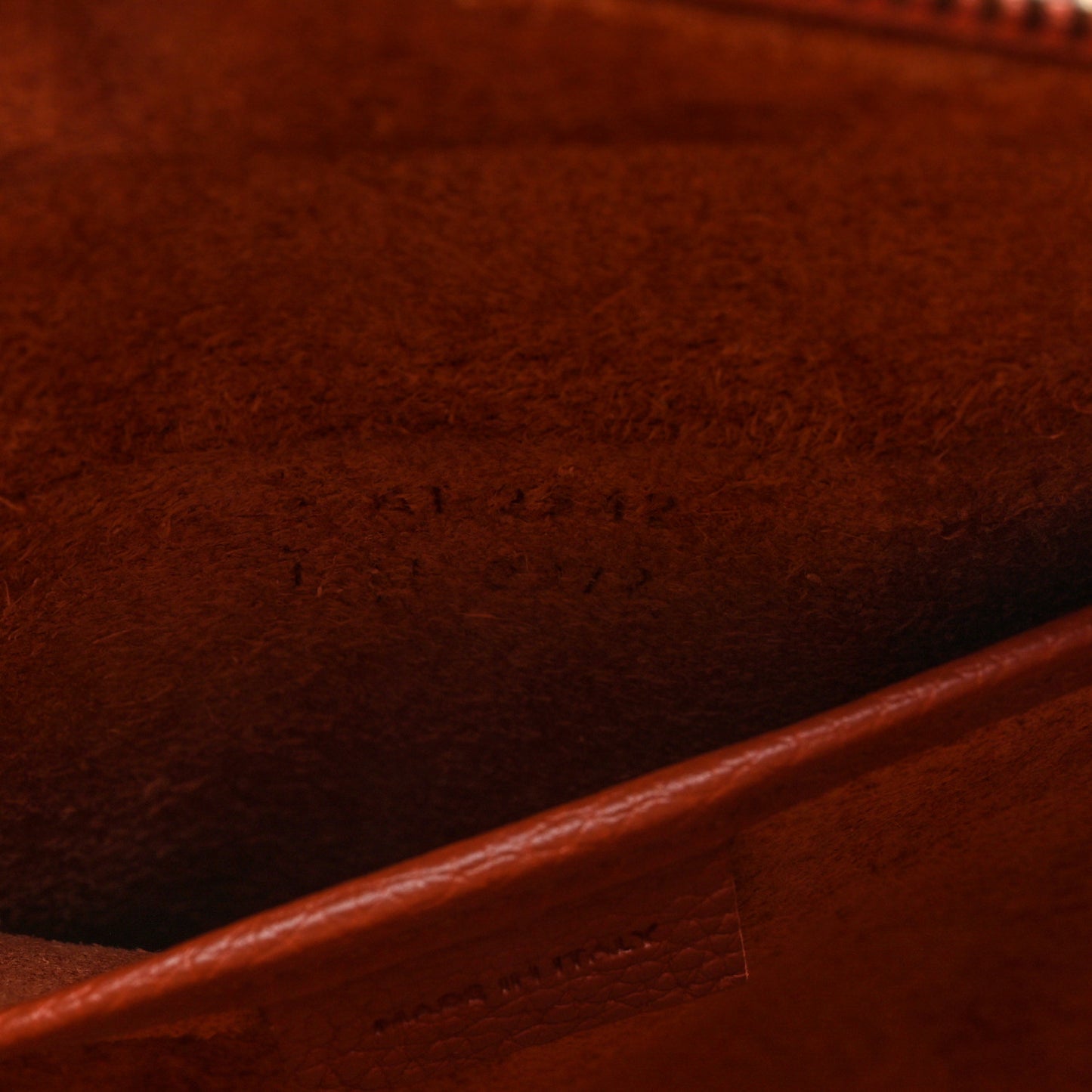Drummed Calfskin Nano Luggage Terracotta
