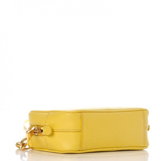 Saffiano Mini Camera Crossbody Bag Soleil