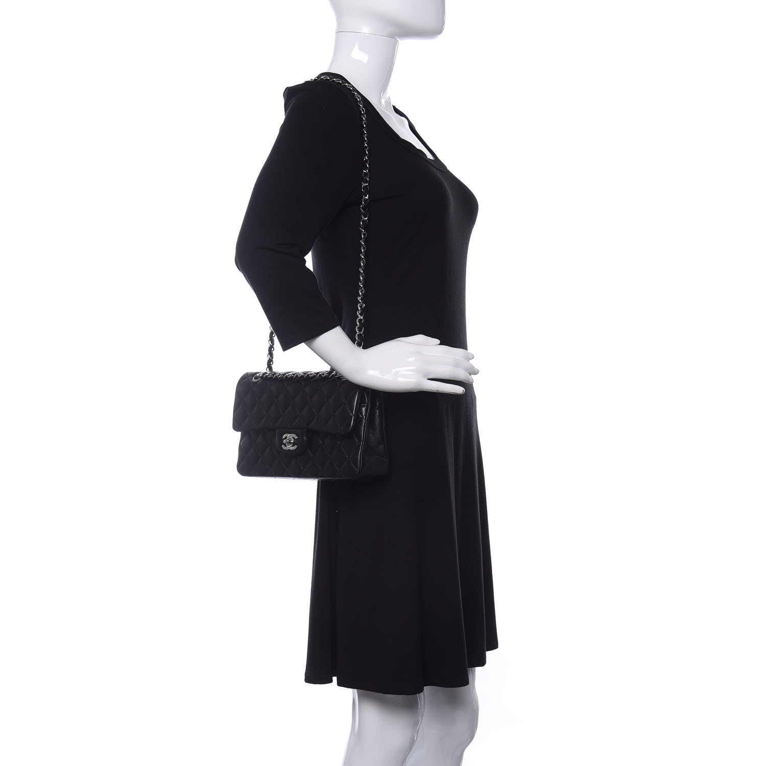 Chanel Lambskin Quilted Small Double Flap Black 2 of 10