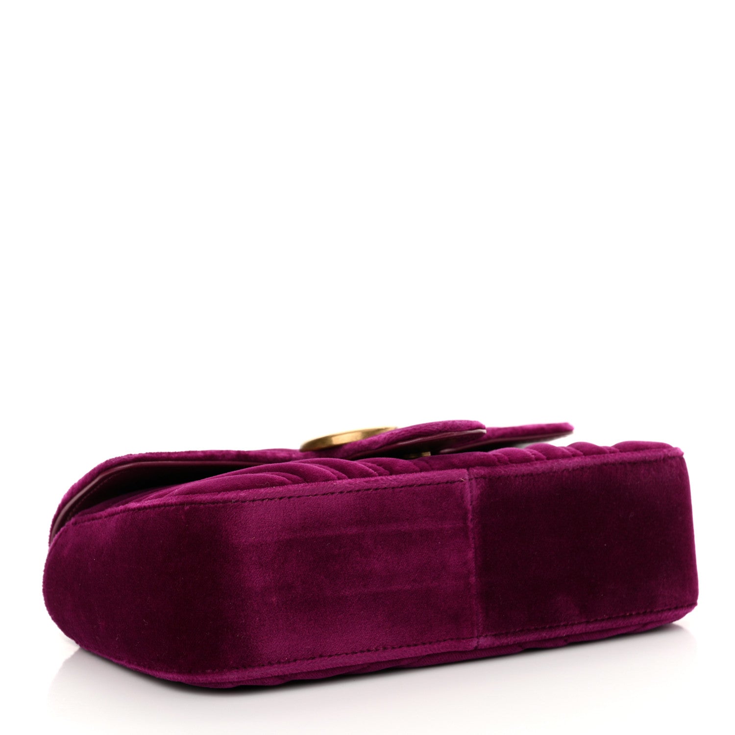 Gucci Velvet Matelasse Mini GG Marmont Shoulder Bag Fuchsia Violet Cyclamen 4 of 10