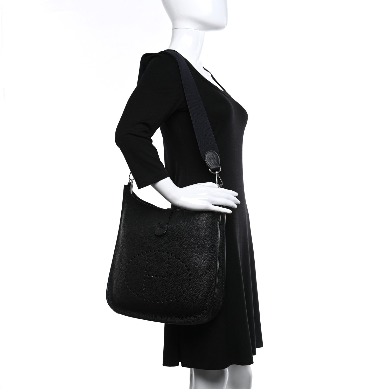 Hermes Taurillon Clemence Evelyne GM Black 2 of 8