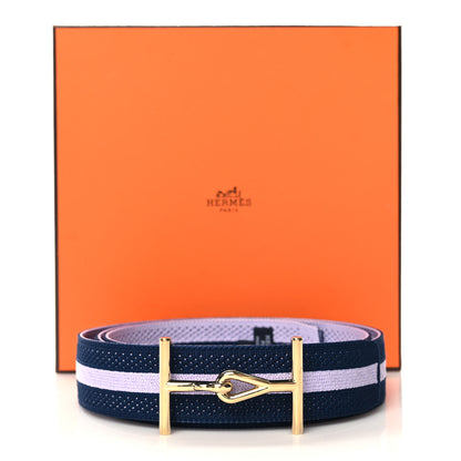 Hermes Nylon Mesh 32mm Jumbo Team Belt M Bleu Indigo Parme 6 of 6