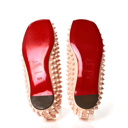 Christian Louboutin Patent Gozul Spikes Flats 36.5 Nude 7 of 11