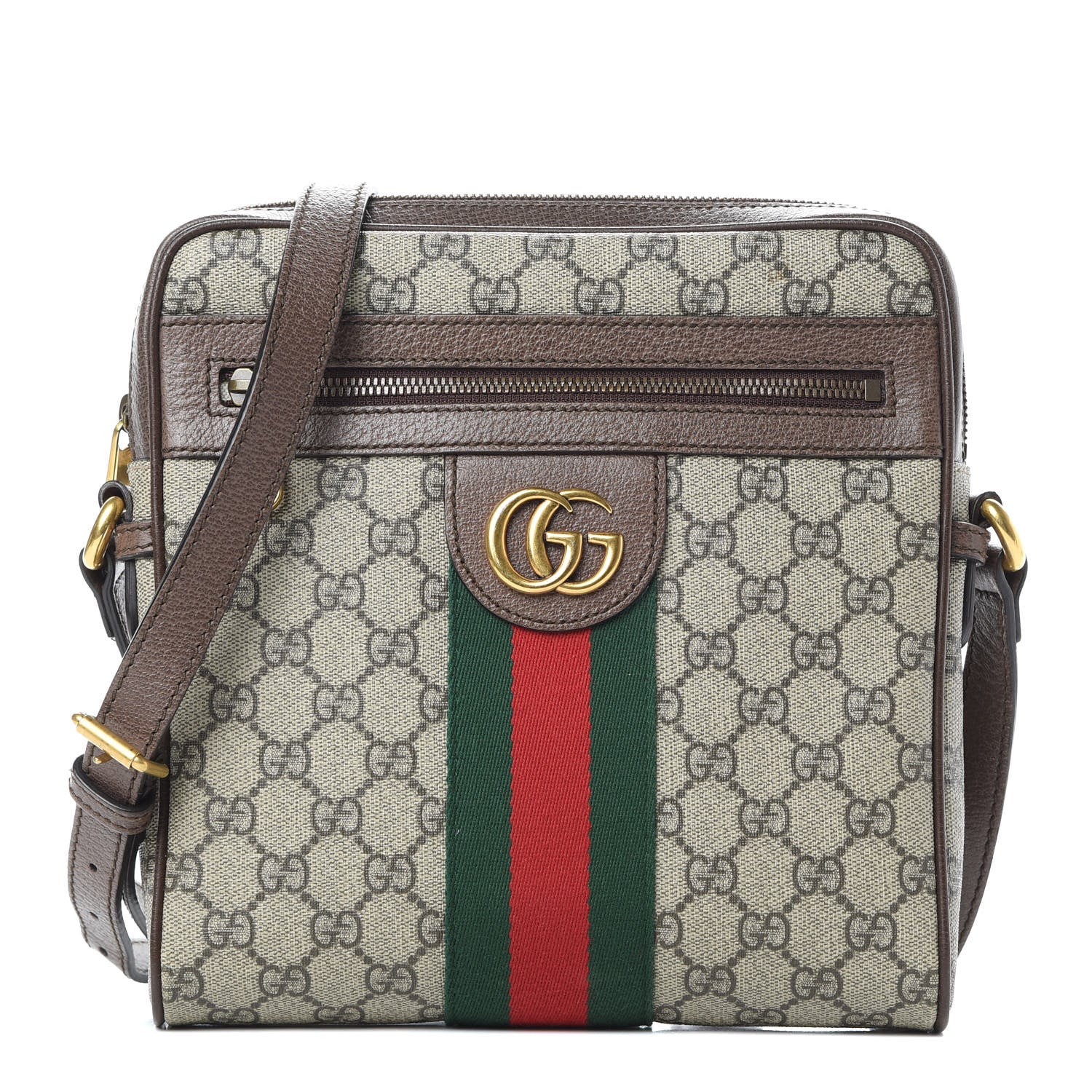 Gucci GG Supreme Monogram Web Small Ophidia Messenger Bag Brown 1 of 13