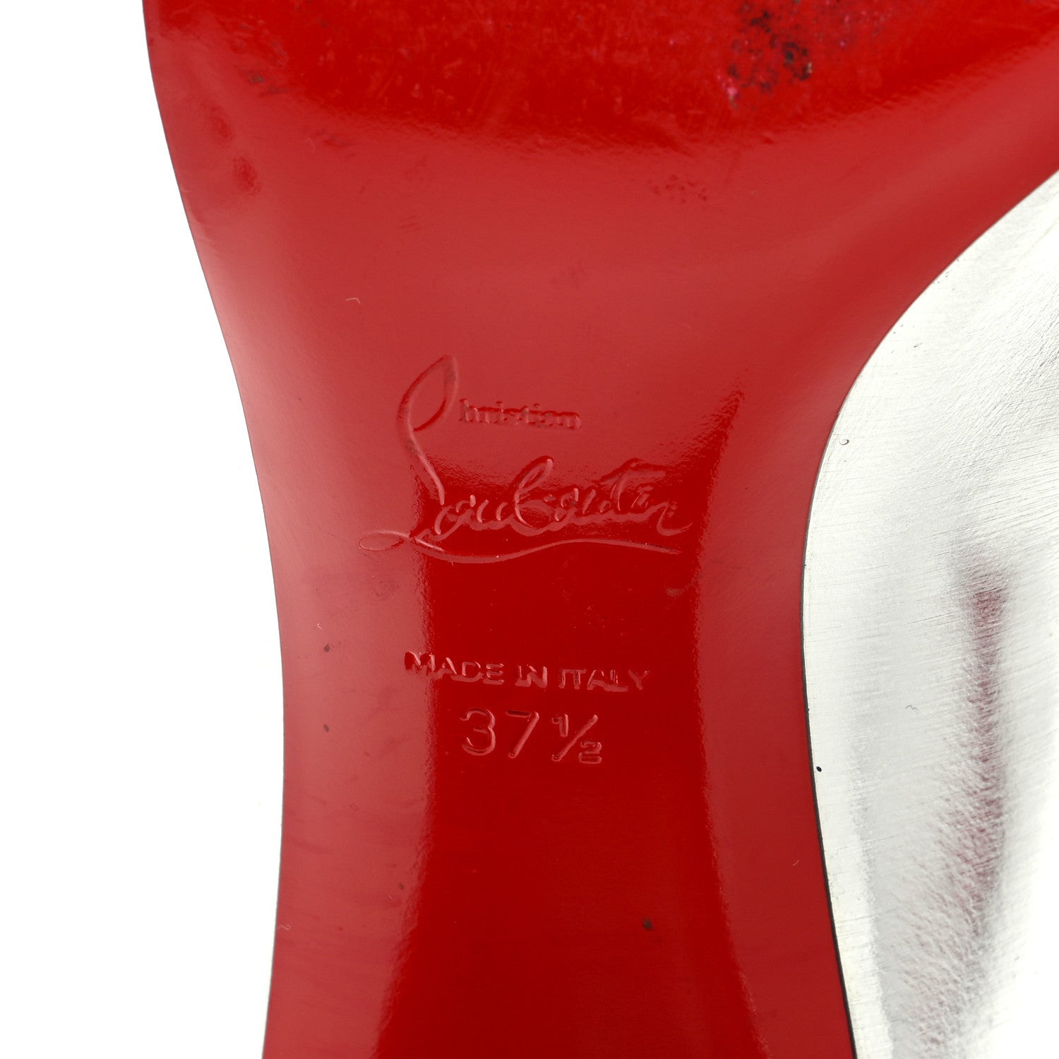 Christian Louboutin Metallic Calfskin Miss Sab 55 Pumps 37.5 Silver 7 of 8
