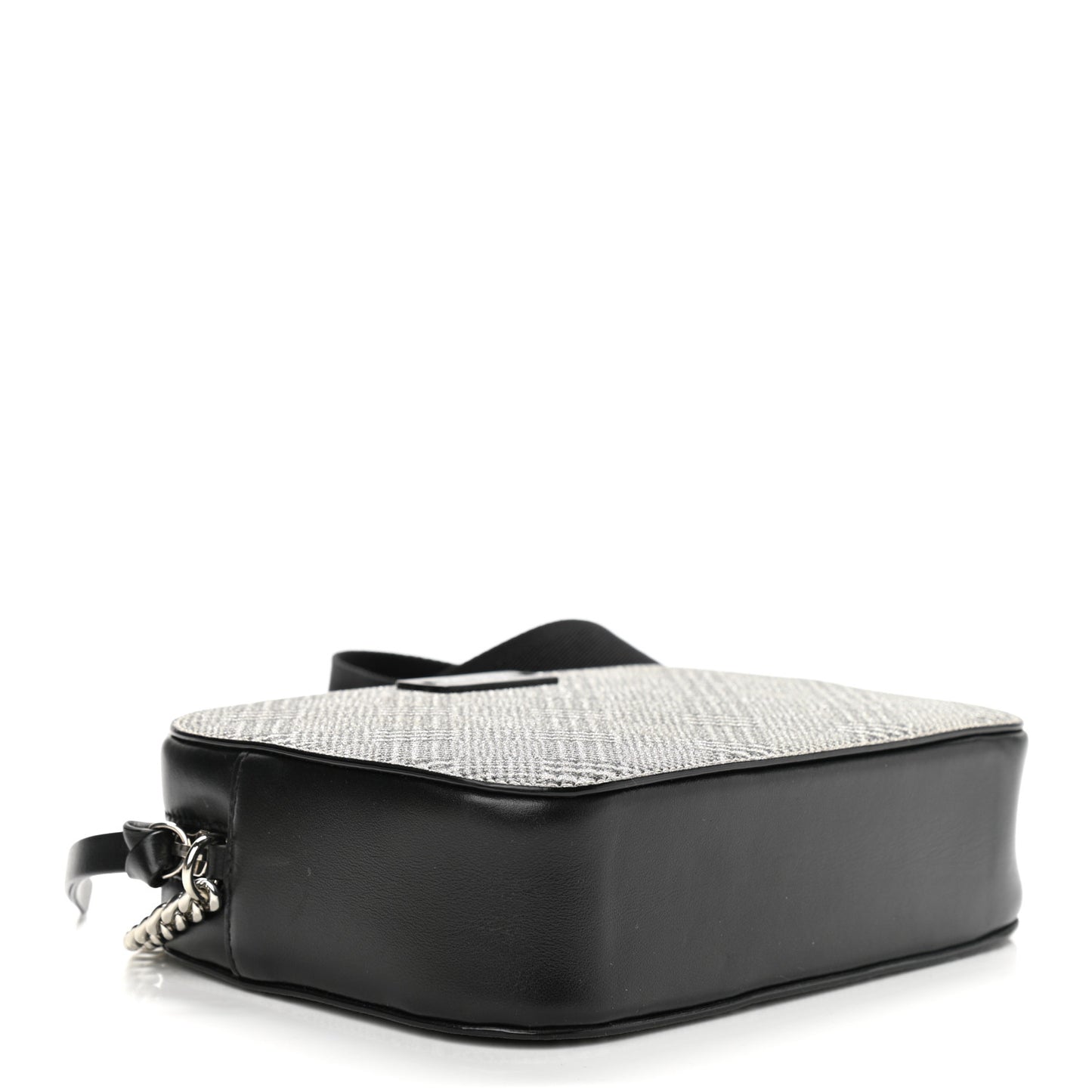Metallic Fabric Plaid Prince Of Stars Crossbody Bag Silver Black