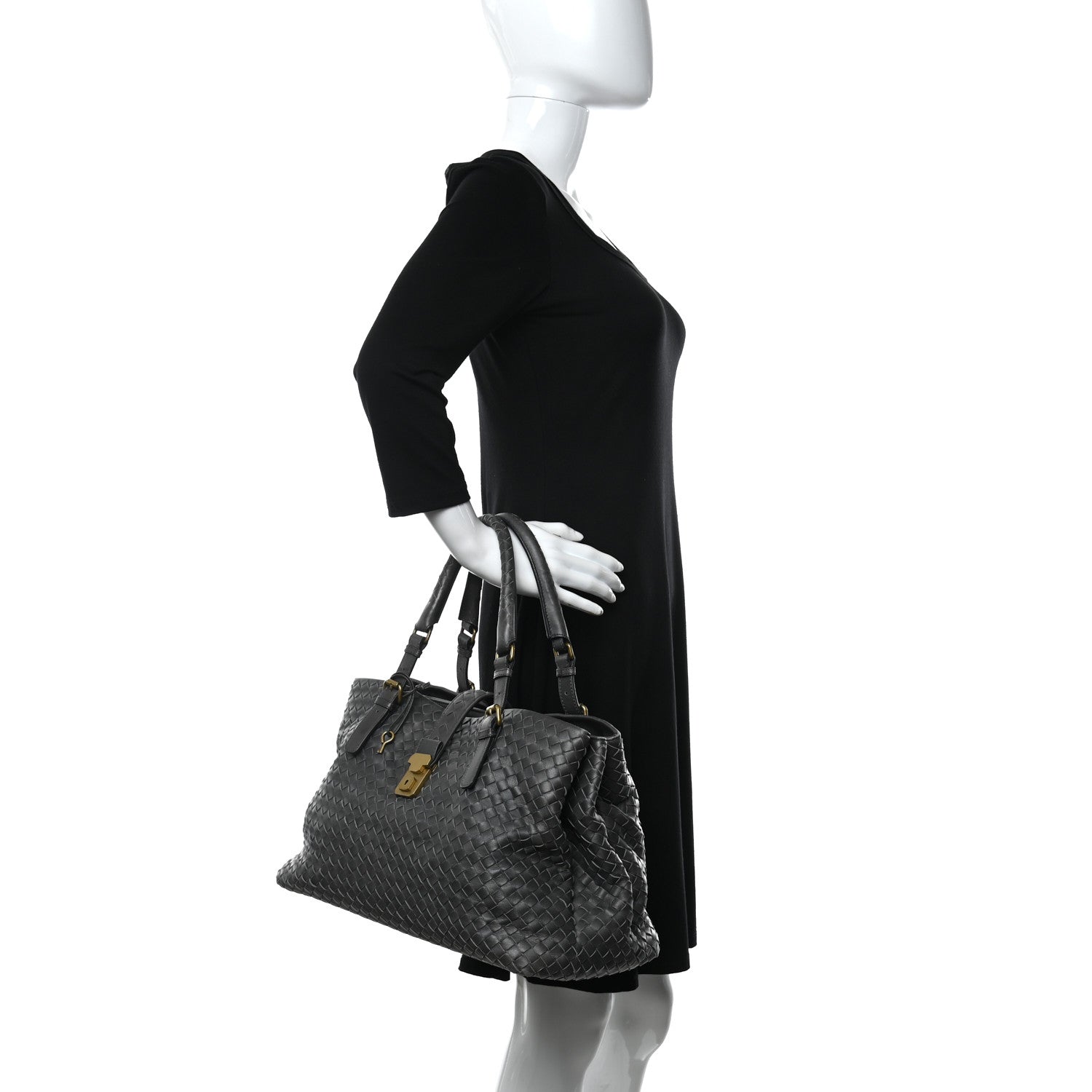 Bottega Veneta Nappa Intrecciato Medium Roma Tote Ferro Gray 3 of 9