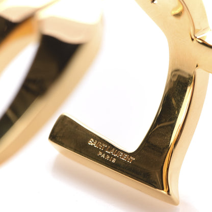 Saint Laurent Brass Monogram Medium Cuff Bracelet Gold 4 of 4