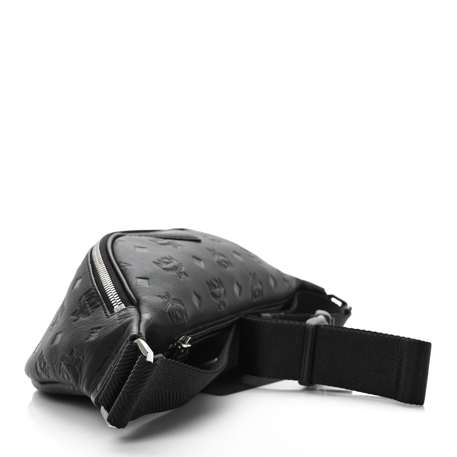 MCM Calfskin Ottomar Monogram Fursten Belt Bag Black 3 of 8