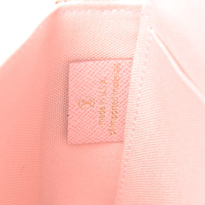 Louis Vuitton Damier Azur Pochette Felicie Chain Wallet Rose Ballerine 9 of 12