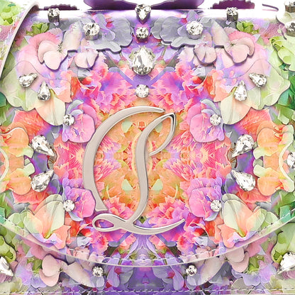 Christian Louboutin Calfskin Crystal Blooming Loubi54 Crossbody Multicolor 7 of 9