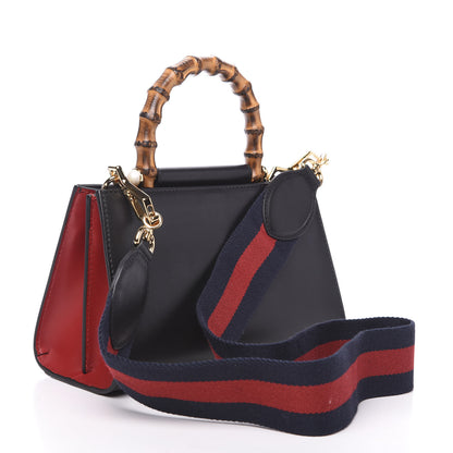 Gucci Nappa Bamboo Web Mini Nymphaea Top Handle Bag Black 2 of 9