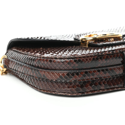 Celine Snakeskin Medium Chain Maillon Triomphe Brown 7 of 8