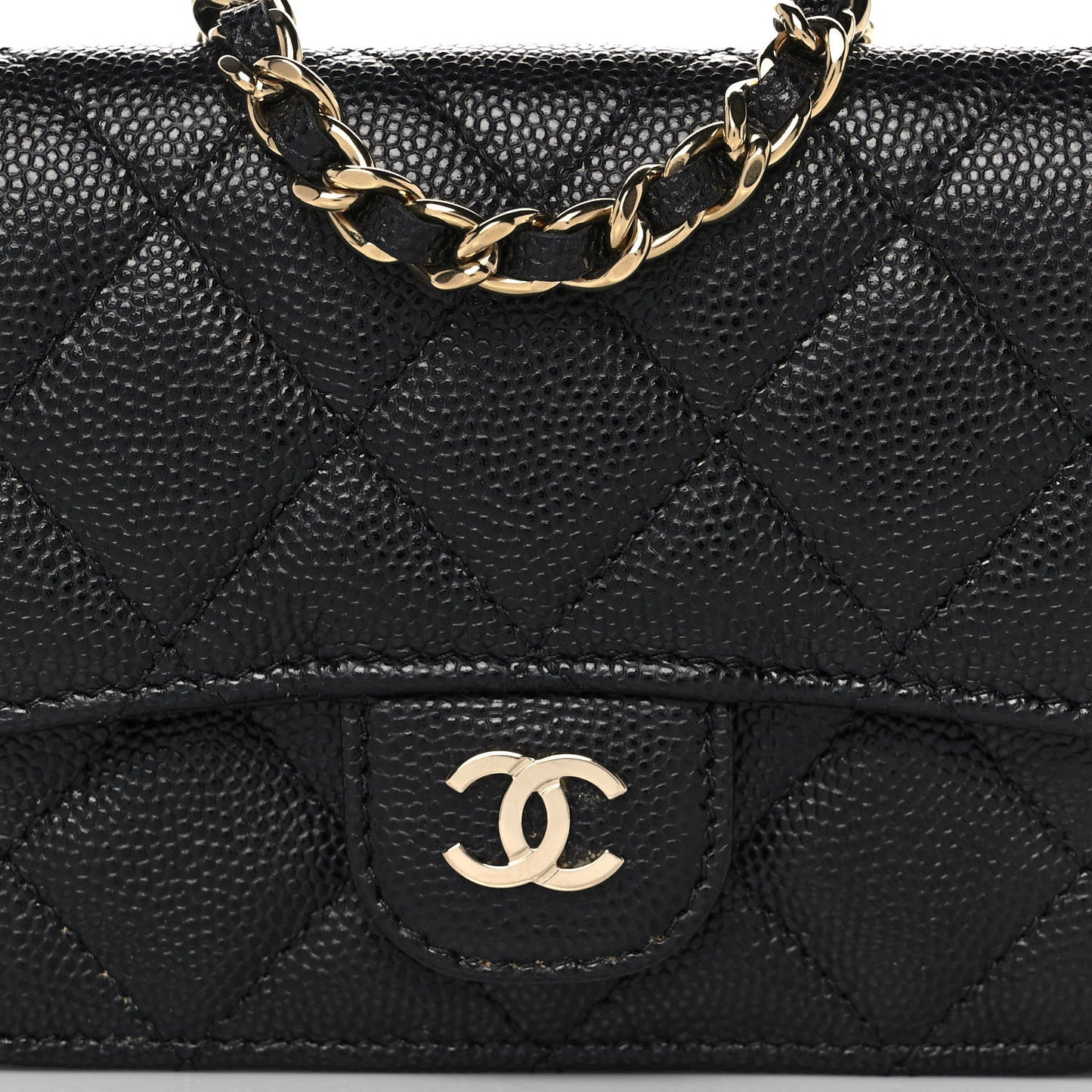 Caviar Quilted Mini Chain Bag Black