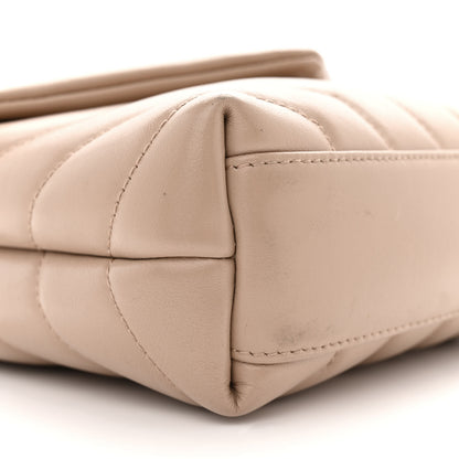 Saint Laurent Calfskin Y Quilted Monogram Toy Loulou Crossbody Bag Nude Powder 10 of 15