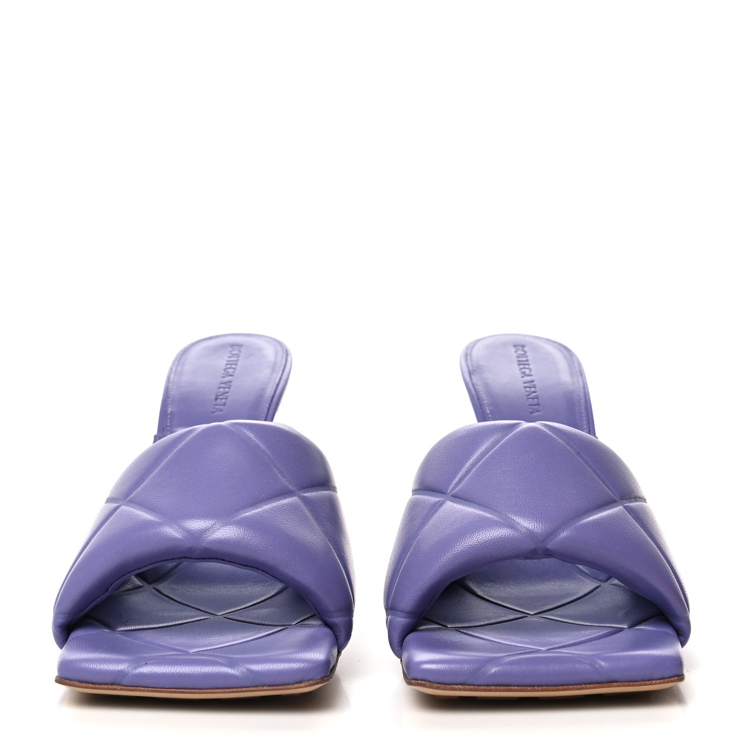 Bottega Veneta Nappa Quilted Rubber Lido Mule Sandals 39.5 Lavender 2 of 8