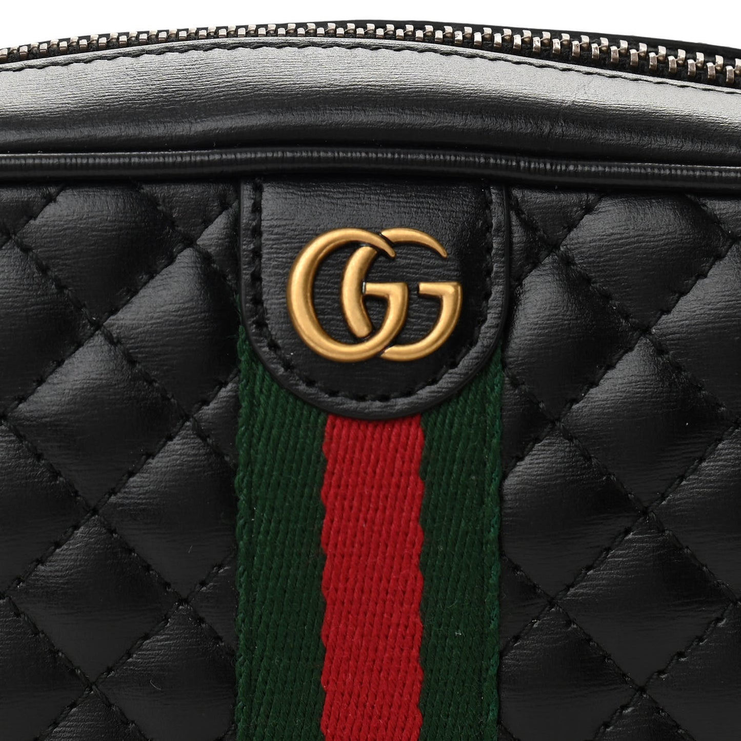Calfskin Trapuntata Web Mini GG Shoulder Bag Black