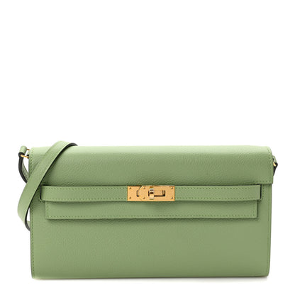 Hermes Evercolor Kelly Wallet To Go Vert Criquet 1 of 9