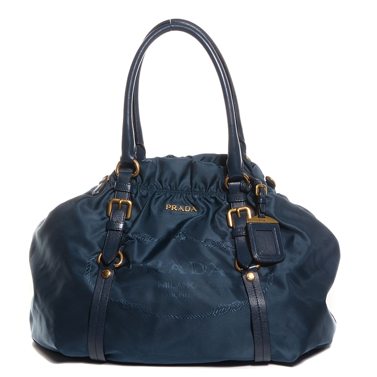 Prada Tessuto Nylon Jacquard Tote Denim 1 of 10