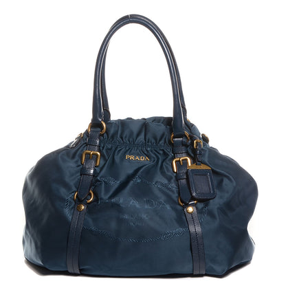 Prada Tessuto Nylon Jacquard Tote Denim 1 of 10