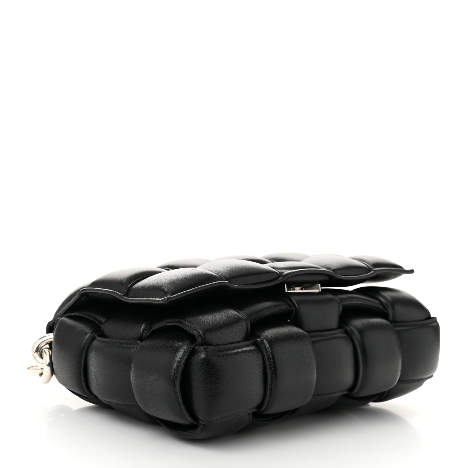 Bottega Veneta Lambskin Maxi Intreccio Padded Chain Cassette Crossbody Bag Black 4 of 11