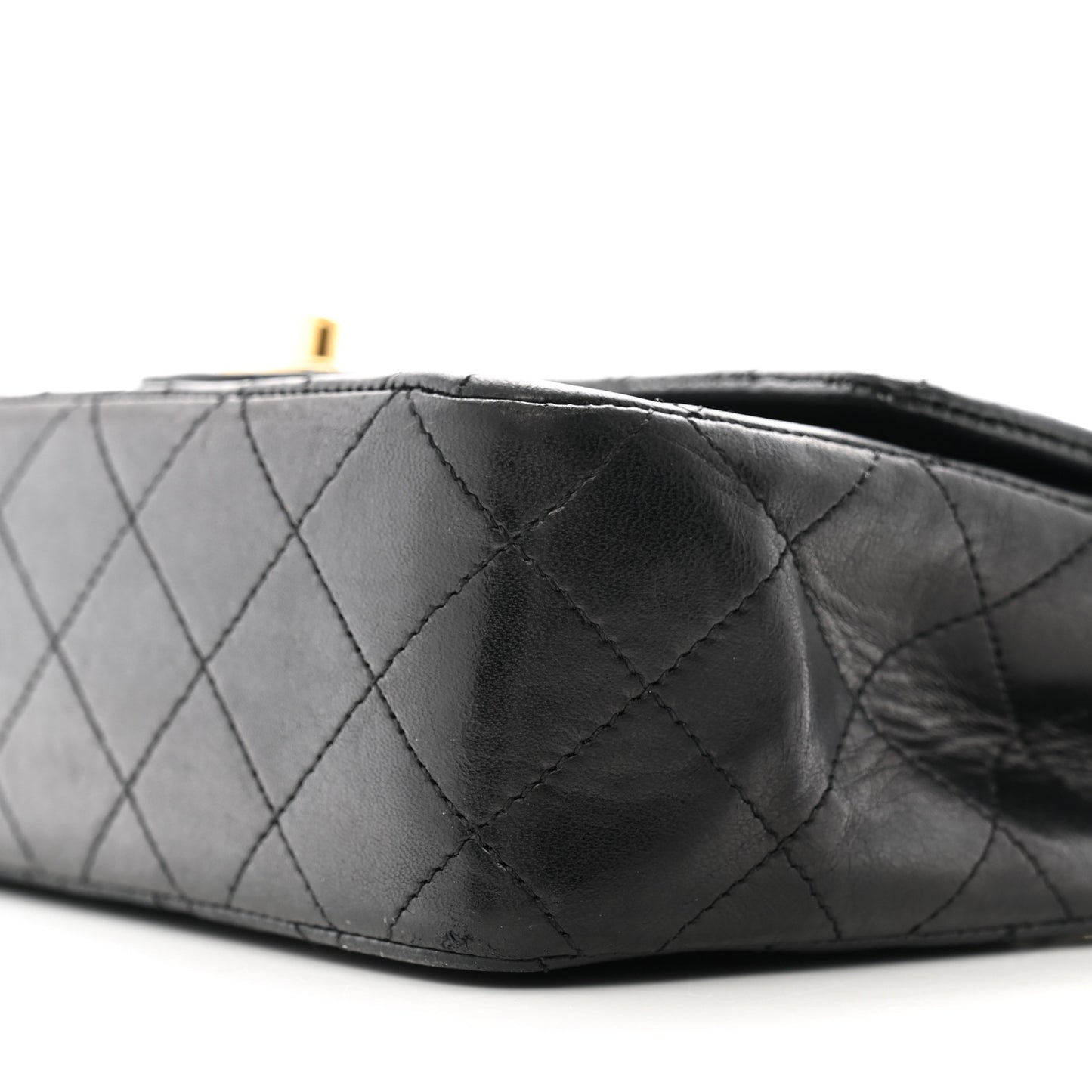 Lambskin Quilted Small Double Flap Black