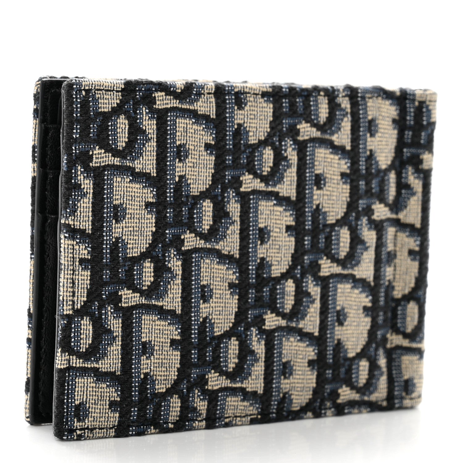 Christian Dior Oblique Bill Clip Wallet Beige Black 3 of 9