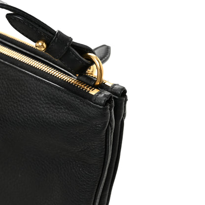 Prada Vitello Daino Double Zip Crossbody Bag Black 13 of 14