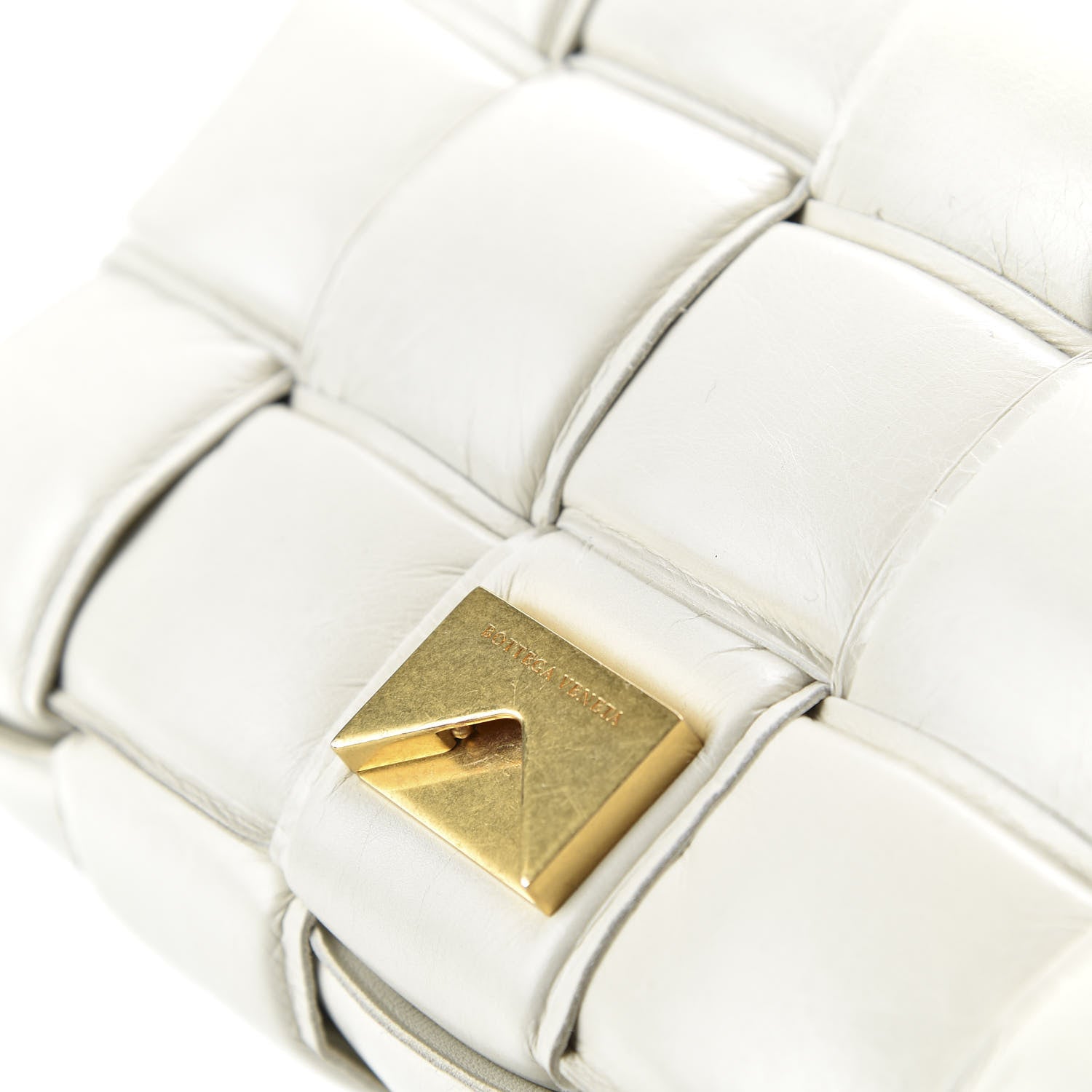 Bottega Veneta Paper Calfskin Maxi Intreccio Padded Cassette Crossbody Bag White 10 of 11