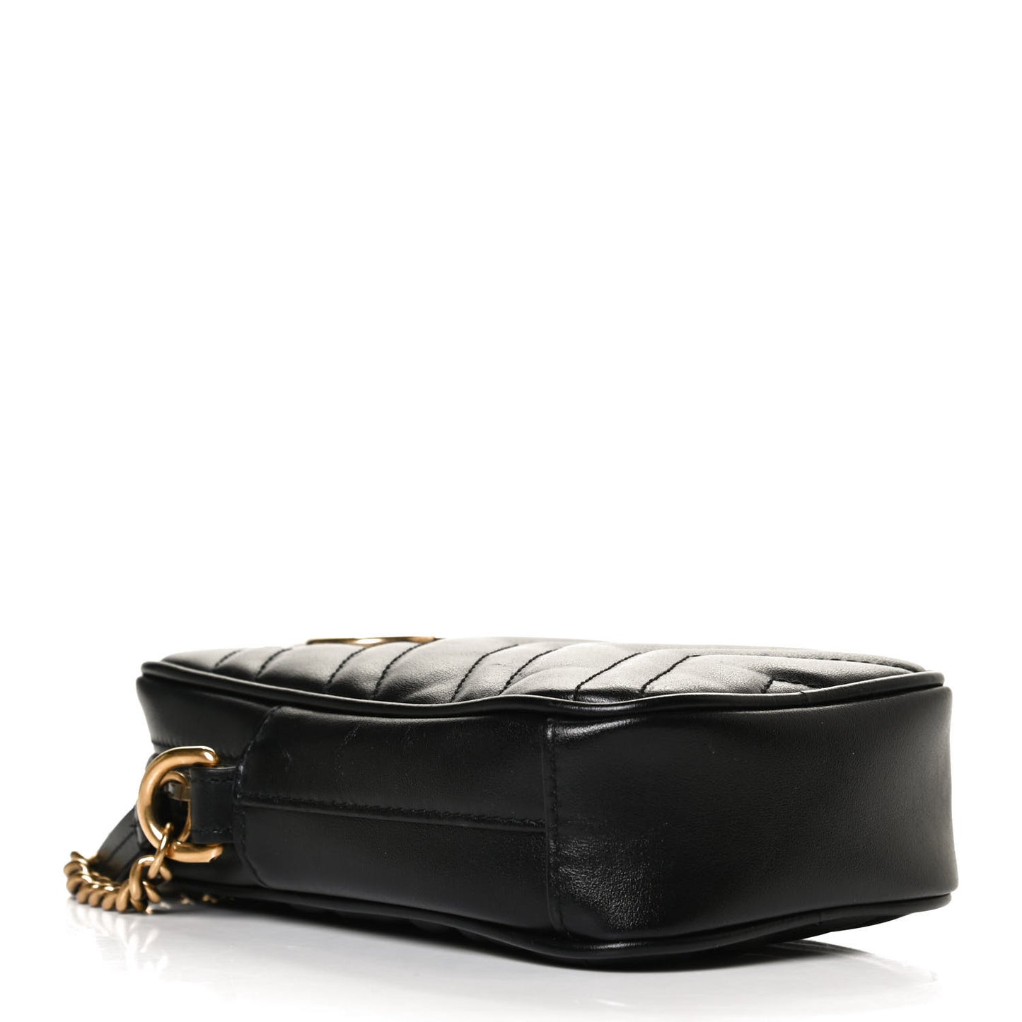 Calfskin Matelasse Mini GG Marmont Crossbody Bag Black