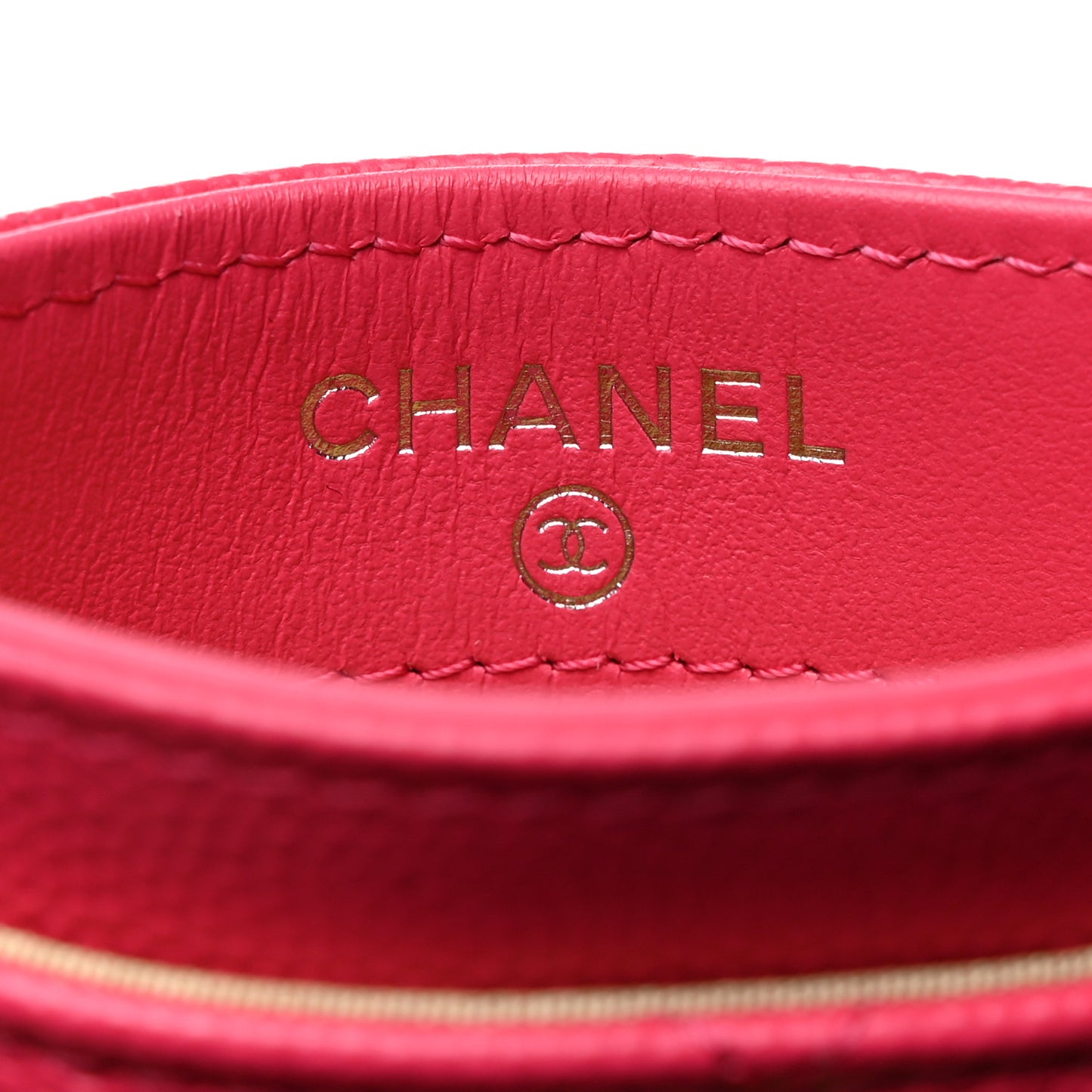 Caviar Quilted Chanel 19 Card Holder Dark Pink