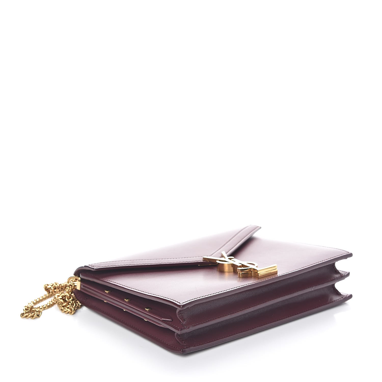 Saint Laurent Smooth Calfskin Monogram Cassandra Clasp Bag Rouge Legion 4 of 9