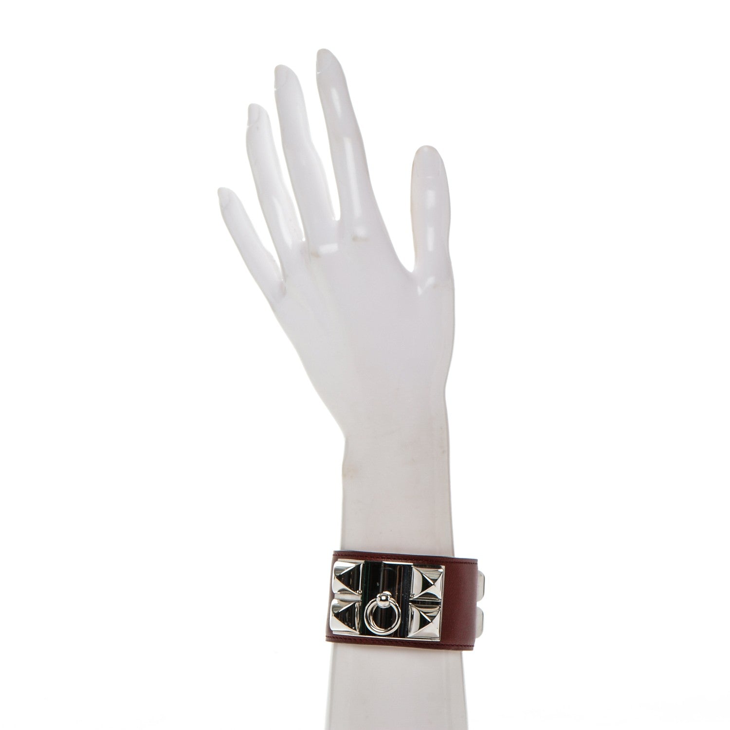 Hermes Tadelakt Collier De Chien CDC Bracelet L Rouge H 2 of 6