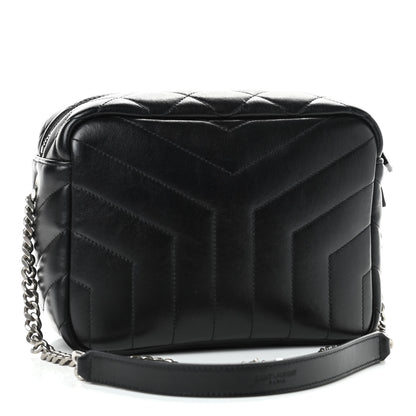 Saint Laurent Calfskin Y Quilted Monogram Small Loulou Bowling Bag Black 2 of 4