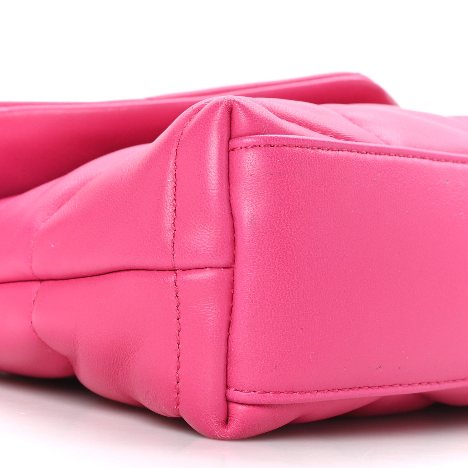 Saint Laurent Lambskin Quilted Toy Loulou Puffer Monogram Chain Satchel Bubblegum 7 of 8