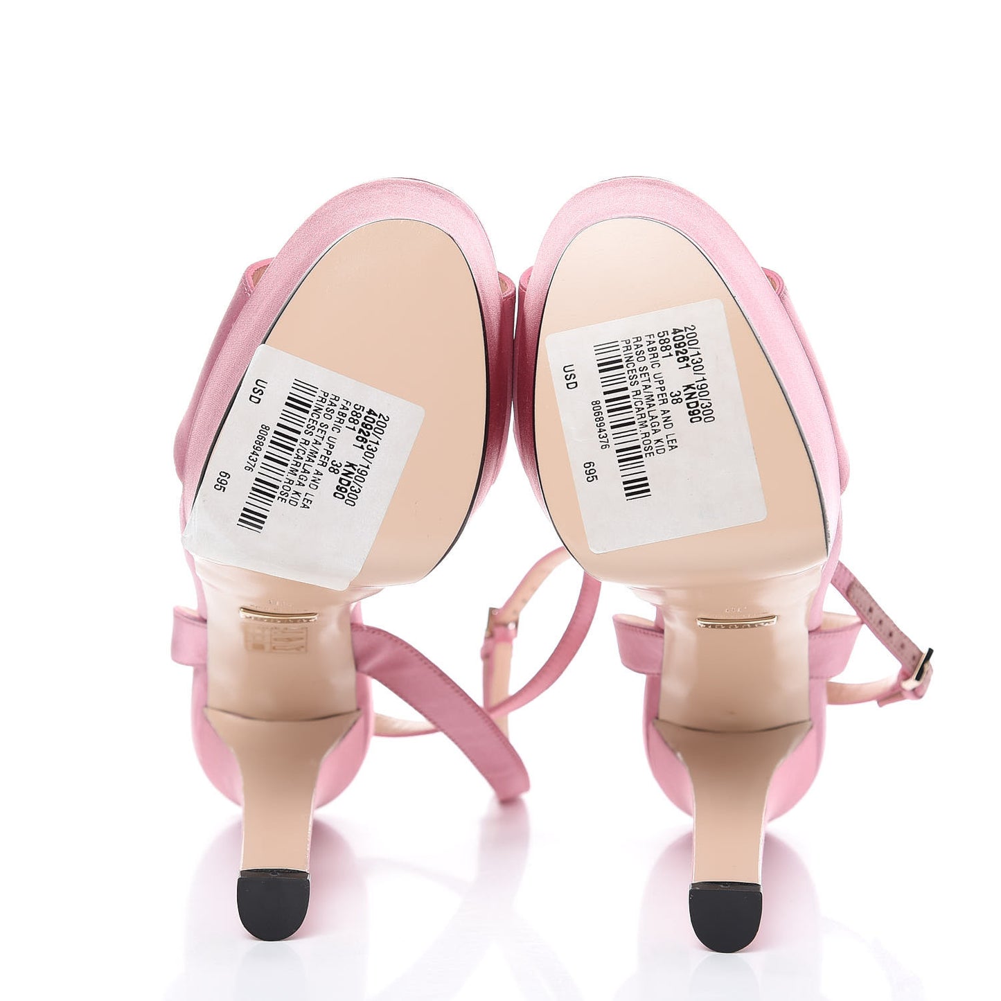 Satin Princess Platform Sandals 38 Rose