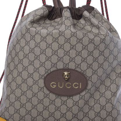 Gucci GG Supreme Monogram Neo Vintage Drawstring Backpack Beige New Acero Crop 9 of 9