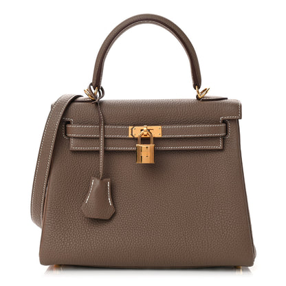 Hermes Togo Kelly Retourne 25 Etoupe 1 of 13