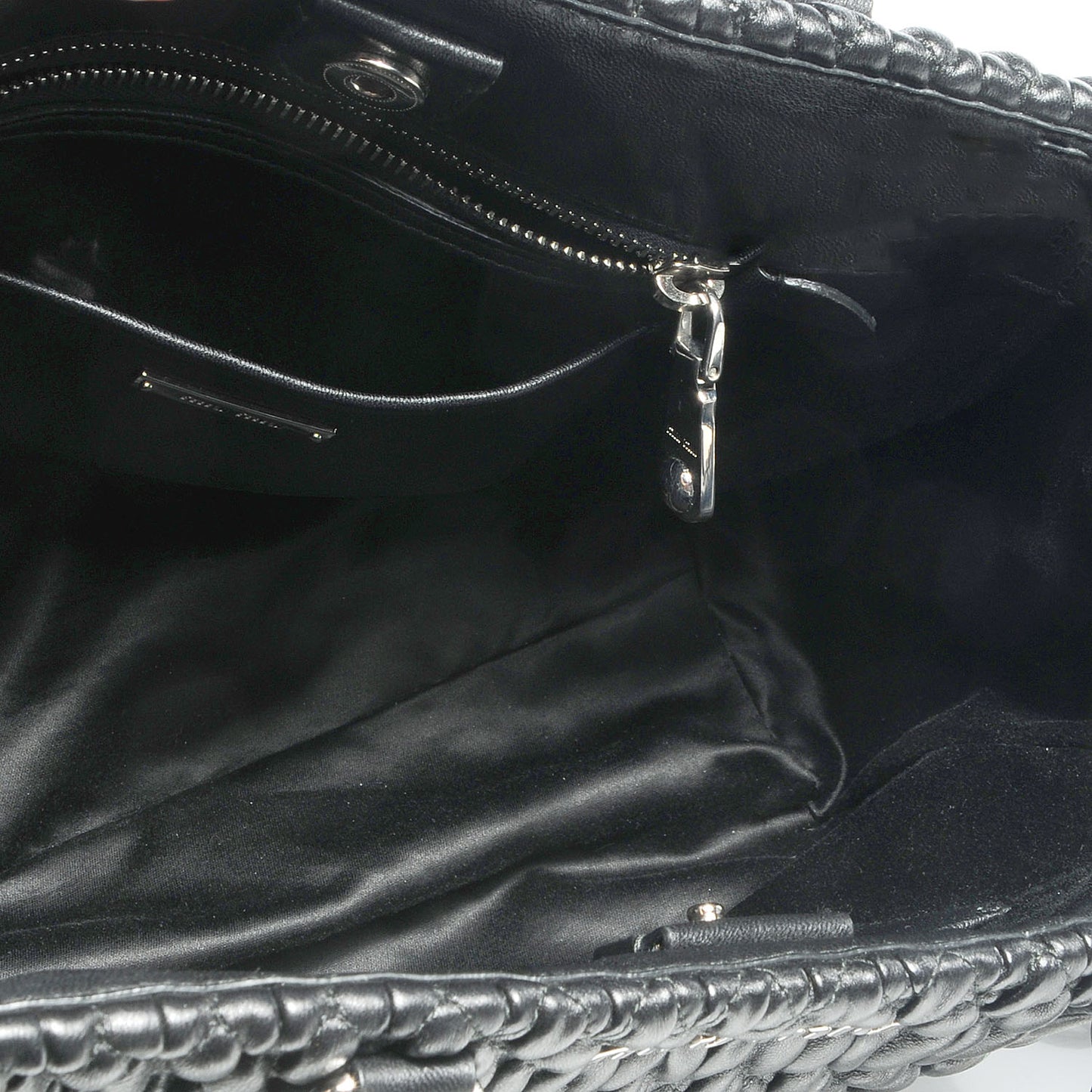 Matelasse Leather Swarovski Crystal Tote Black